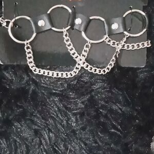 Black leather gothic choker